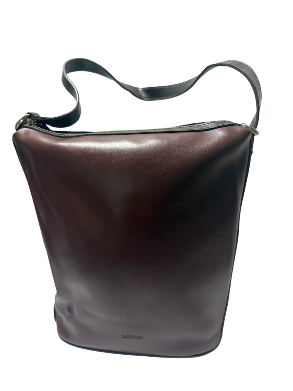 Mondani dark brown leather bucket bag